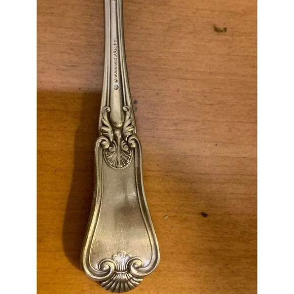 Vintage Antique 1847 Rogers Bros-12 Lotus Pattern Silverplate Serving Spoon - Picture 8 of 8